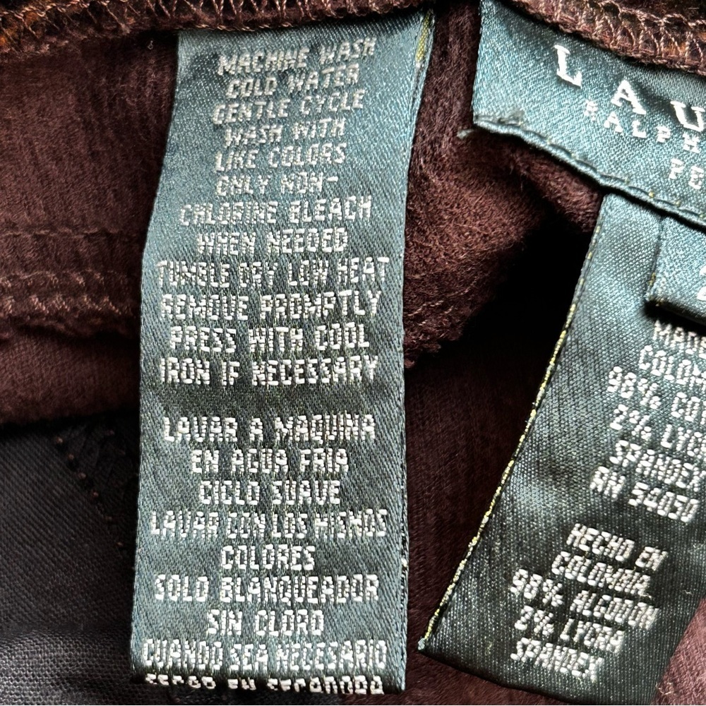 Lauren Ralph Lauren Corduroy Paisley Vintage Pants - Picture 3 of 11